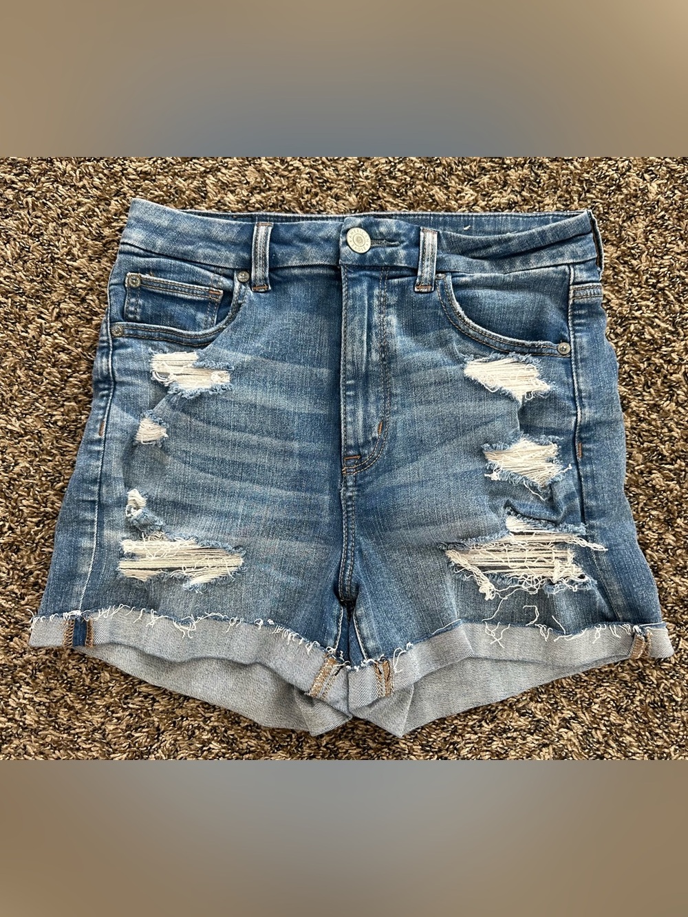 Women’s American Eagle Ne(x)t Level Stretch High-Waisted Denim Shorts size 8
